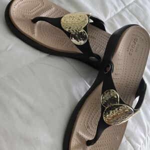 CROCS Black and Gold Women's Sandals